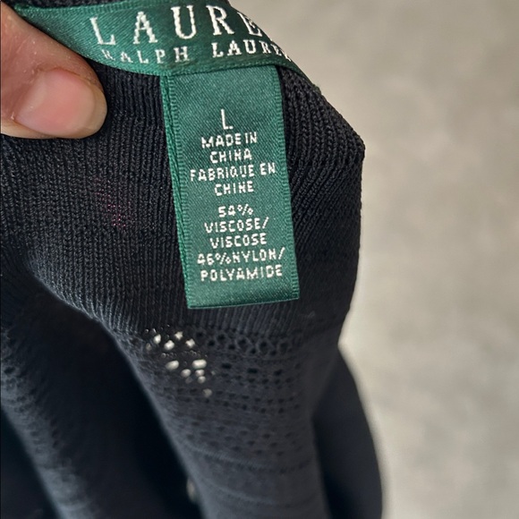 Ralph Lauren  Women  Cardigan Sweater Full Zip Size Large Black Long Sleeve - Picture 7 of 10